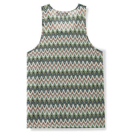 Chaleco Casual Retro para Hombre con Rayas de Contraste en Colores Degradados - Image 18