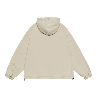 Sudadera Hoodie Denim Desgastada Estilo Punk con Capucha - Image 18