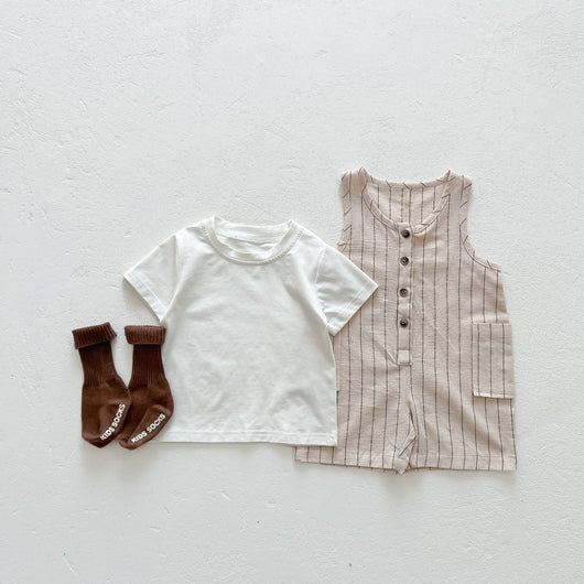 Conjunto de Chaqueta Corta y Babero Dos Piezas para Bebé - Image 4