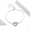 Pulsera de Corazón Plata Esterlina Arcoíris Ajustable - Joya del Amor