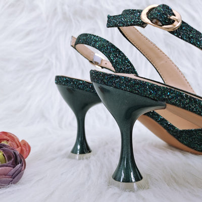 Juego de Zapatos y Bolso para Fiesta Mujer - Tacón Decorativo Hoja Artesanal - Image 5