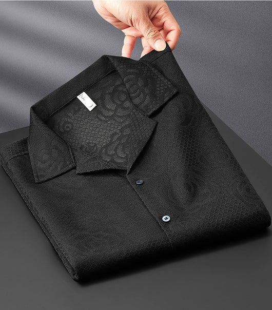 Camisa Jacquard Tejida Premium para Hombre, Manga Corta - Image 13
