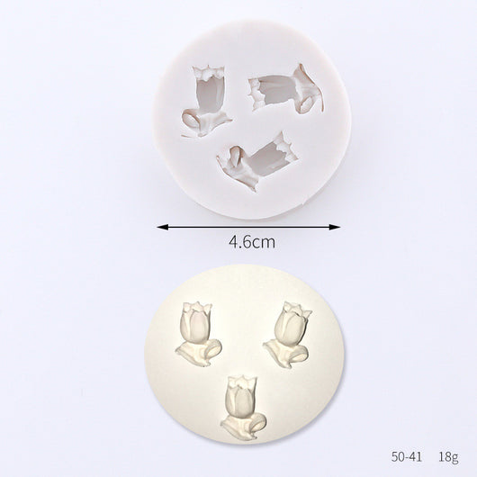 Molde de Silicona para Fondant con Diseño de Flores de Rosa - Image 4