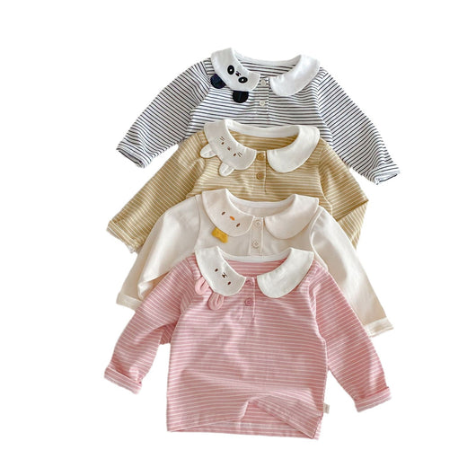 Camiseta Rayada con Diseño Cartoon para Bebé Niña 0-5 Años - Image 5