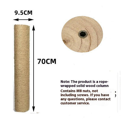 Torre Rascador para Gatos en Madera Maciza con Cuerda de Cáñamo - Image 17