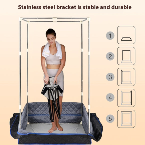 Sauna Portátil de Cuerpo Completo con Estructura Plegable para el Hogar
