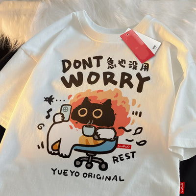 Camiseta Suelta de Algodón para Hombre - Diseño Divertido Manga Corta Verano - Image 8