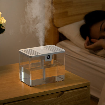 White rectangular humidifier with a gray handle and a digital display showing '86' on a white background. - Image 6