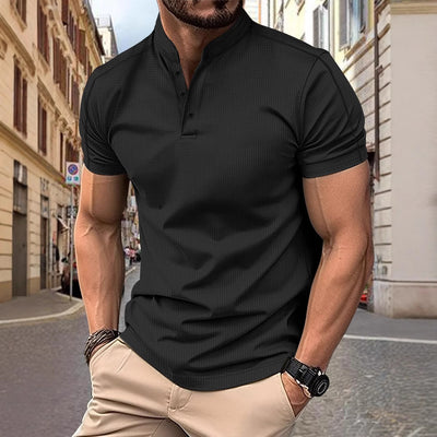 Polo Elegante de Manga Corta con Cuello Alzado - Image 3