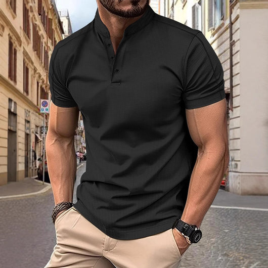 Polo Elegante de Manga Corta con Cuello Alzado - Image 3