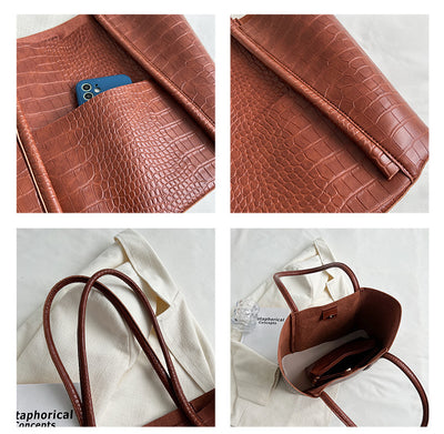 Bolso Tote Estilo Western de Cuero Suave con Textura Avanzada - Gran Capacidad - Image 12