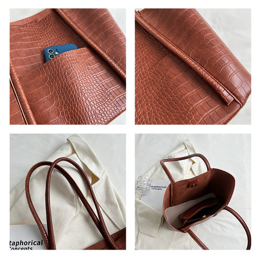 Bolso Tote Estilo Western de Cuero Suave con Textura Avanzada - Gran Capacidad - Image 12