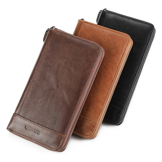Billetera de Cuero Genuino para Hombre Gran Capacidad Multifuncional - Image 5