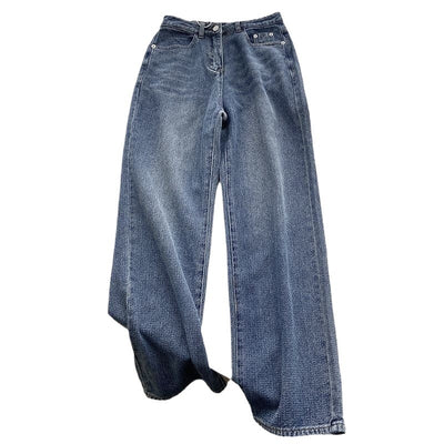 Jeans Rectos Azul Retro para Mujer - Image 5
