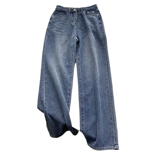 Jeans Rectos Azul Retro para Mujer - Image 5