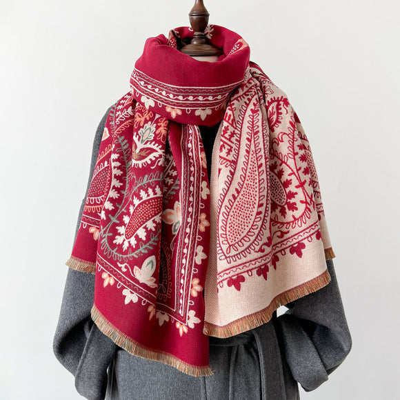 Poncho Reversible Geométrico Versátil - Dos Colores en Uno