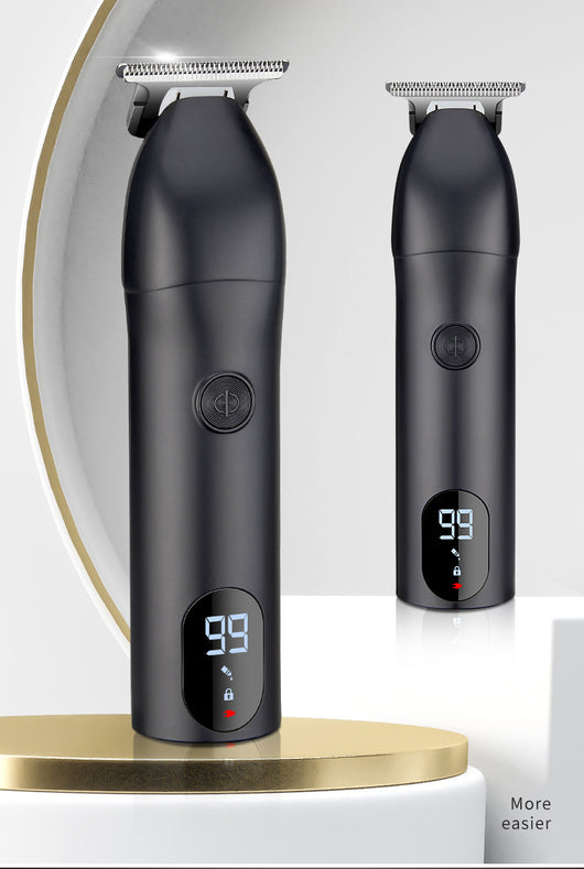 Professional electric hair clipper with a colorful graffiti design, digital display, and a set of guide combs. - Image 19