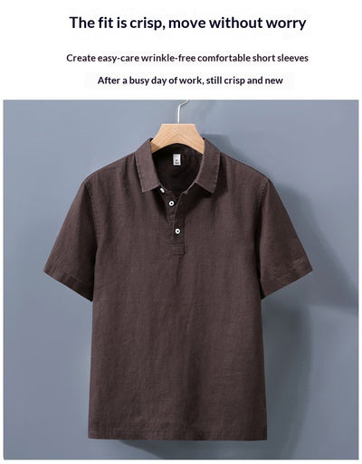 Camisa de Lino Puro para Hombre con Cuello Italiano - Image 10