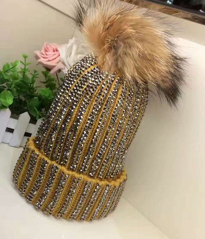 Gorro de Invierno Oversized con Pompón de Piel de Mapache y Zorro Real - Image 20
