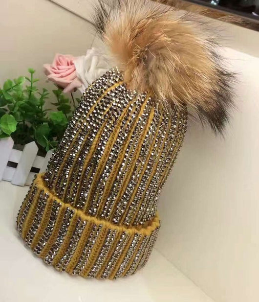 Gorro de Invierno Oversized con Pompón de Piel de Mapache y Zorro Real - Image 20