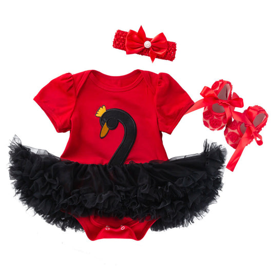 Conjunto de 3 Piezas para Bebé: Vestido, Zapatos y Accesorios para el Cabello - Image 4
