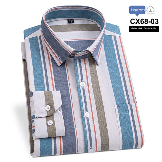 Camisa Oxford Slim Fit a Rayas para Hombre con Bolsillos - Image 6