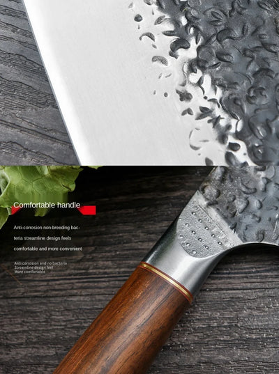 Cuchillo de Chef Forjado a Mano con Hoja Martillada de Acero - Image 13