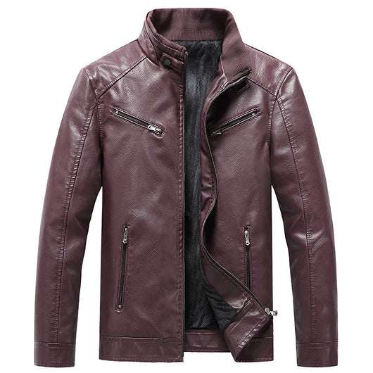Chaqueta Acolchada de Cuero PU Estilo Coreano con Cuello Alzado para Hombre - Image 7