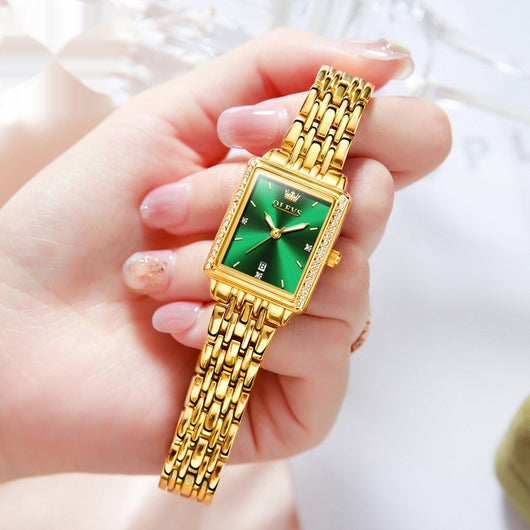 Reloj de Cuarzo Elegante Cuadrado Versátil para Mujer