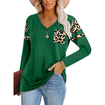 Blusa Estampado Leopardo con Cuello V y Mangas Largas - Image 10