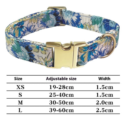 Collar Correa para Perro Mediano y Grande con Letras Personalizadas y Diseño Floral Metálico - Image 5