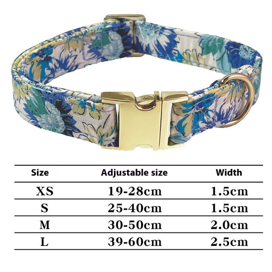 Collar Correa para Perro Mediano y Grande con Letras Personalizadas y Diseño Floral Metálico - Image 5