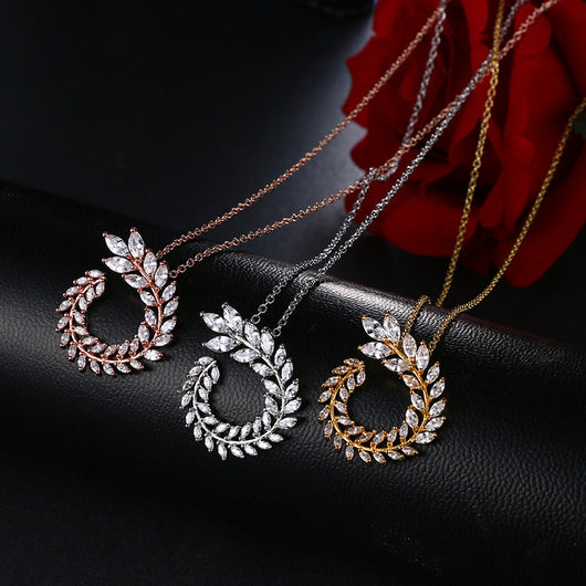 Conjunto de Joyería Nupcial Rama de Olivo - Collar y Aretes Elegancia Clásica - Image 10