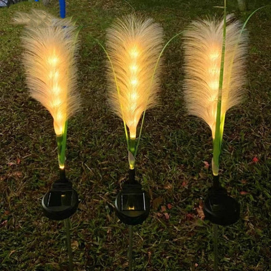 Lámpara Solar LED para Jardín con Diseño de Pasto Pampa