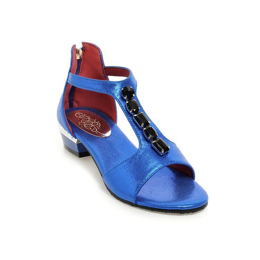 Sandalias Tipo Thong Talla Grande con Tacón Bajo y Detalles de Strass - Image 3