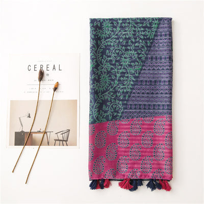 Pañuelo de Algodón y Lino con Protección Solar - Chal Viajero Multicolor - Image 6