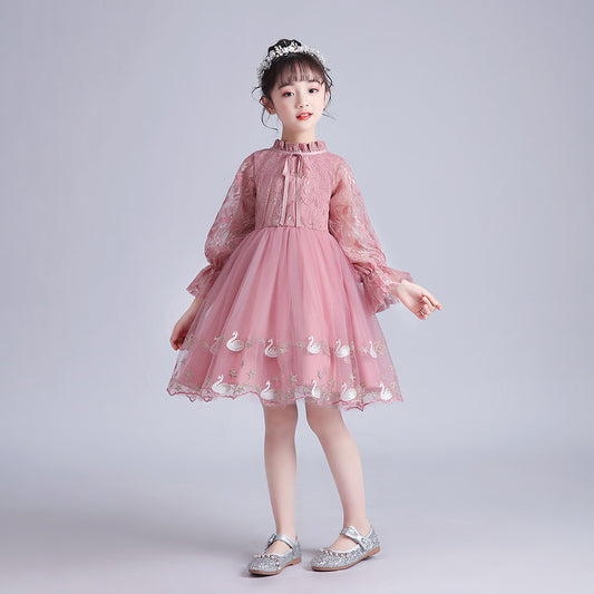 Vestido de Princesa Infantil con Falda de Tul Esponjoso para Niñas