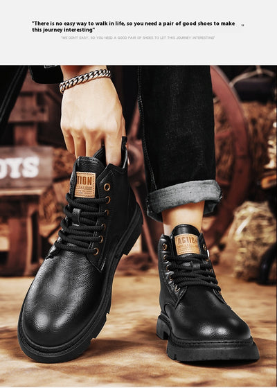 Botas Martin Altas Estilo Retro Británico para Hombre - Image 13