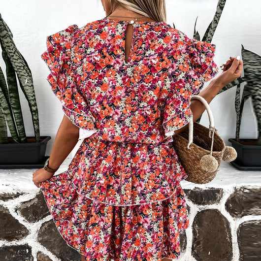 Vestido Floreado con Volantes y Cintura Marcada - Image 13