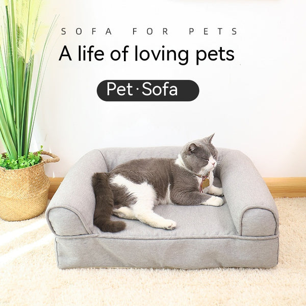 Nido Sofá para Mascotas con Funda de Lino Removible y Lavable
