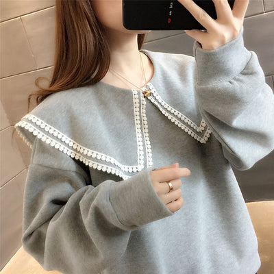 Blusa de Cuello Bebé con Mangas Largas - Tendencia Viral - Image 3