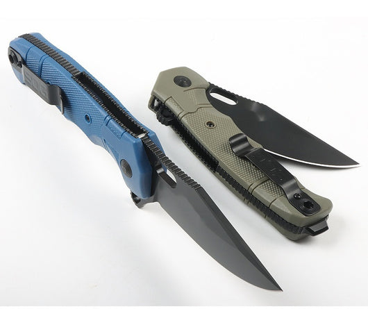 Cuchillo Plegable de Supervivencia Outdoor - Acero Inoxidable con Funda de Nylon - Image 12