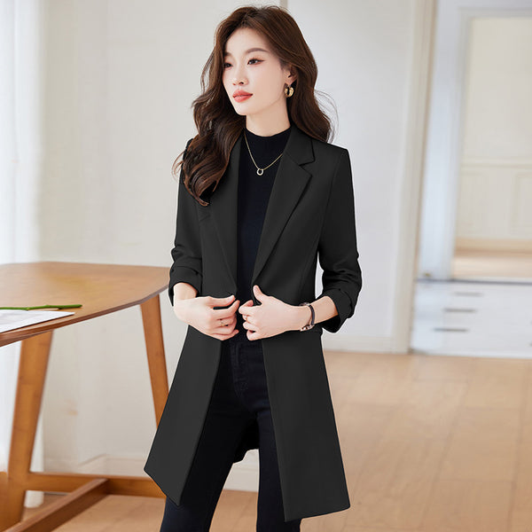 Abrigo Trench Coat Midi Negro para Mujer