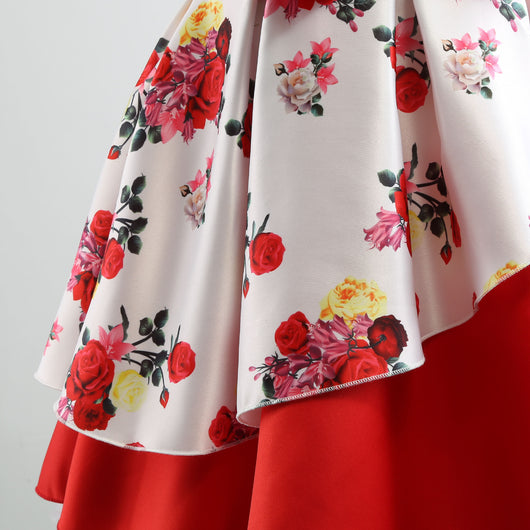 Vestido Infantil con Estampado Irregular y Lazo Festivo - Image 43
