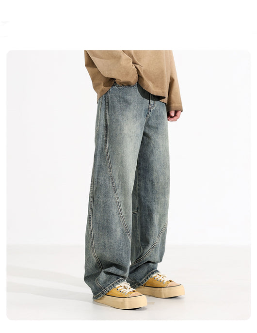 Jeans Sueltos Retro Desgastados de Pierna Ancha para Hombre - Image 7
