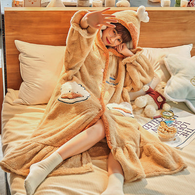 Bata de Franela Suelta para Dormir - Pijama Cómodo para Mujer - Image 3