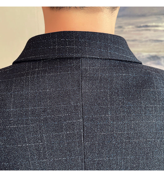 Traje de Esmoquin Tres Piezas Cuadros Mesh para Hombre - Image 23
