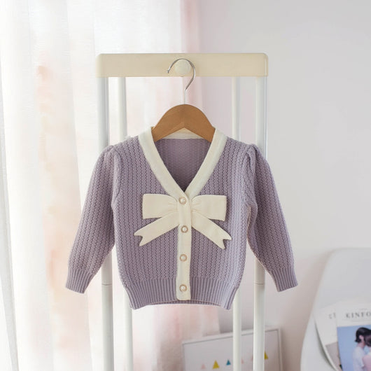 Cardigan Infantil con Moño - Suéter Elegante para Otoño e Invierno - Image 10