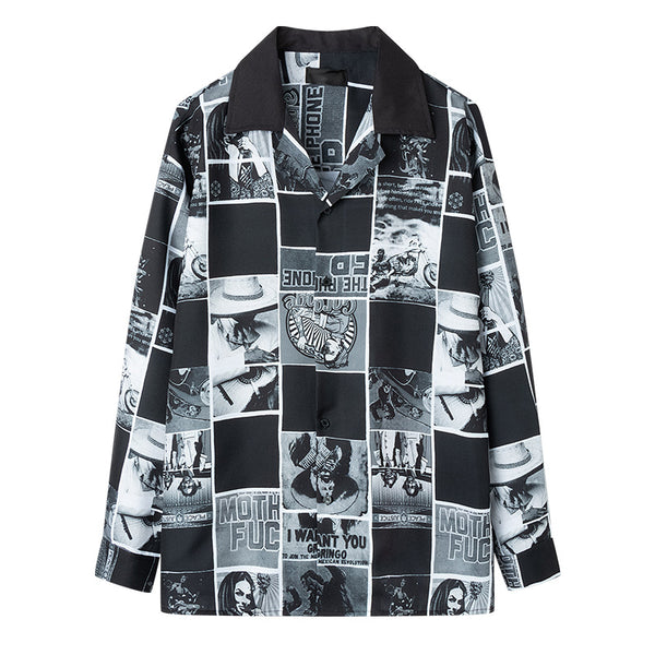 Camisa Manga Larga Estampado Cómics Flores Retro - Image 5