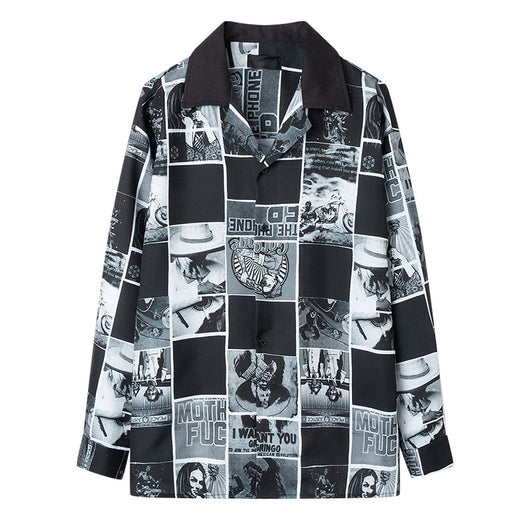 Camisa Manga Larga Estampado Cómics Flores Retro - Image 5